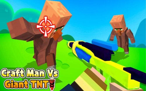 Craft Man Vs Giant TNT - Projectilecraft Survival Game